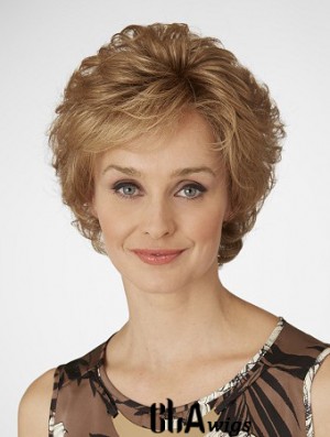 Short Curly Layered Popular Blonde Lace Front Wigs