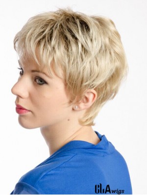 Blonde 8 inch Amazing Short Wavy Boycuts Lace Wigs