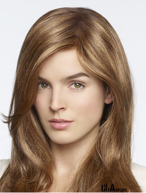 Stylish Blonde Straight With Bangs Monofilament Long Wigs