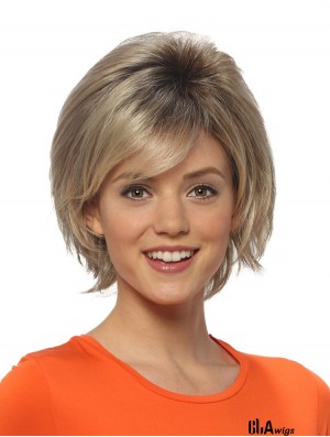 Straight Chin Length Blonde 8 inch Lace Front High Quality Bob Wigs