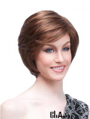 Chin Length Straight Monofilament Auburn High Quality Bob Wigs