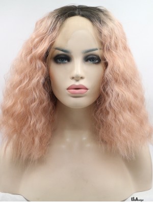 Curly Chin Length Without Bangs Lace Front 13 inch Synthetic Wigs