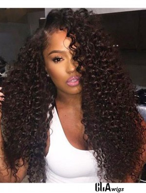 Curly Remy Human Hair 20 inch Without Bangs Black 360 Lace Wigs