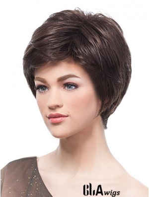 6 inch Online Brown Boycuts Monofilament Wigs