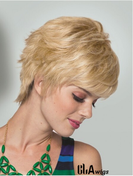 Boycuts Short Straight Blonde 5 inch Convenient Monofilament Wigs