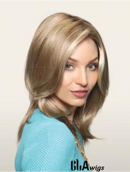 Layered Long Straight Blonde 16 inch Sassy Monofilament Wigs