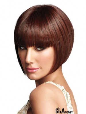Graduated Bob Wigs With Capless Synthetic Bobs Cut Chin Length