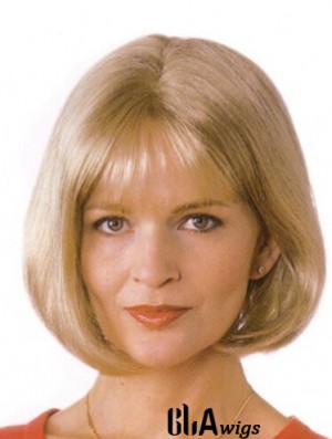 Blonde Bob Wigs UK With Monofilament Blonde Color Bobs Cuts