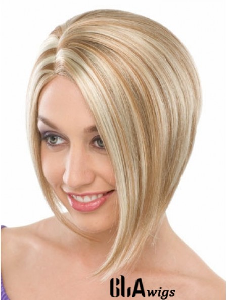 Capless Chin Length Straight Blonde Fashionable Bob Wigs