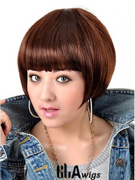 Capless Short Straight Auburn Popular Bob Wigs