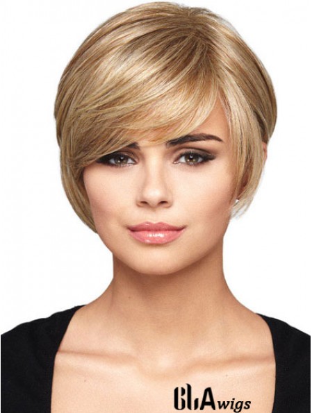 Capless Short Straight Blonde Hairstyles Bob Wigs