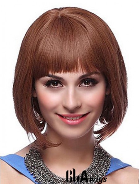 Capless Chin Length Straight Auburn Exquisite Bob Wigs