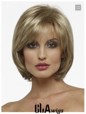 Capless Chin Length Straight Blonde Fashion Bob Wigs