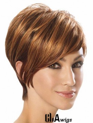 Wigs For Sale Layered Cut Short Length Auburn Color