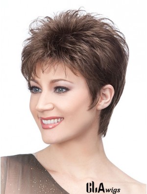 Browns Wigs With Capless Cropped Length Straight Style