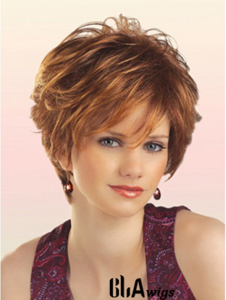 Natural Hair Wig With Capless Short Length Layered Cut