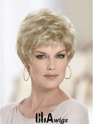 Boycuts Wavy Blonde Capless Discount Short Wigs