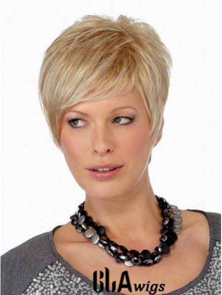 Boycuts Straight Blonde Capless Online Short Wigs