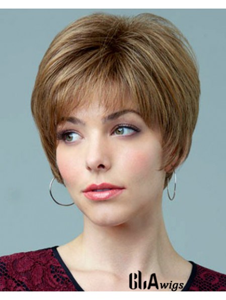 5.5 inch Natural Straight Boycuts Auburn Short Wigs