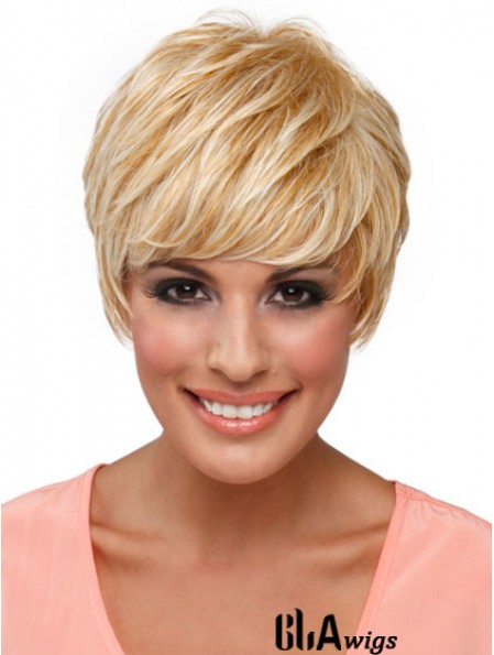 Boycuts Straight Blonde Capless Top Short Wigs