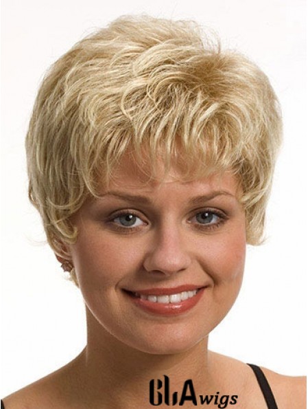 Boycuts Wavy Blonde Capless Best Short Wigs