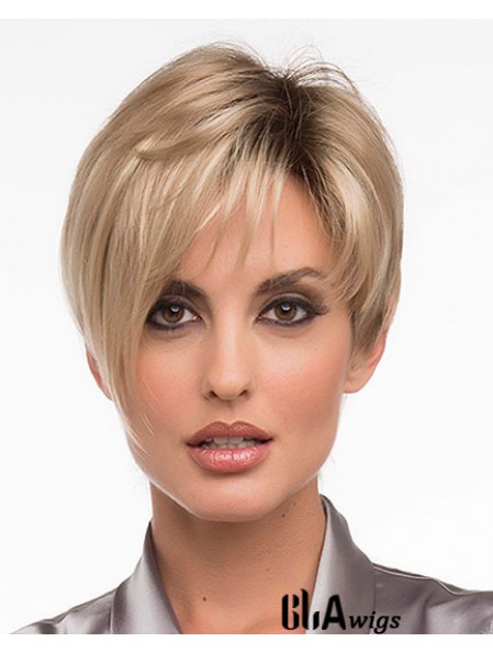 6 inch Suitable Straight Layered Blonde Short Wigs