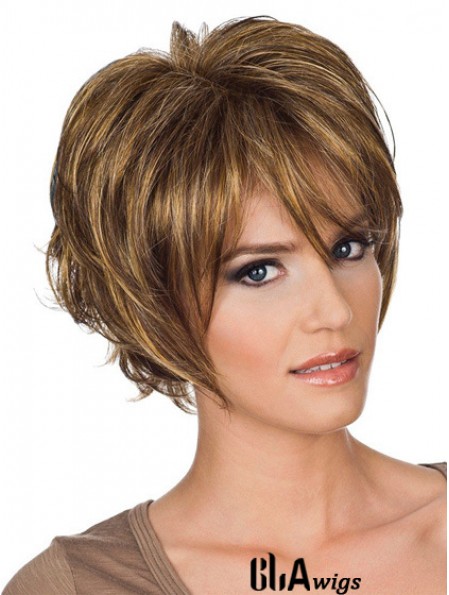 Layered Wavy Auburn Capless Amazing Short Wigs