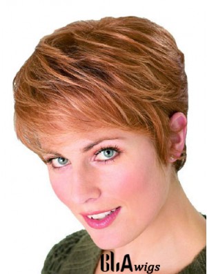 Straight Boycuts Cropped Perfect Auburn Synthetic Wigs