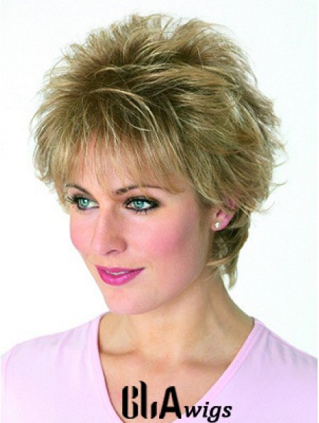 Boycuts Wavy Blonde Capless Cheapest Short Wigs