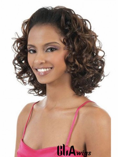 Wavy Shoulder Synthetic Brown Capless Half Wig 