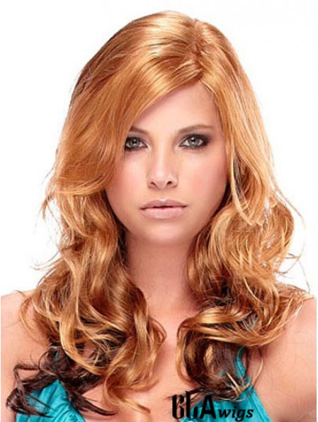 Fashion Auburn Curly With Bangs Capless Long Wigs