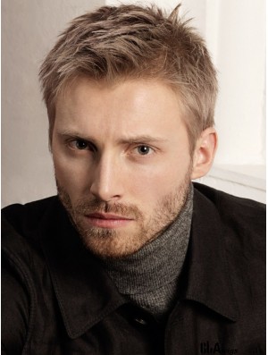 Ideal Brown Straight Full Lace Short Men Wigs