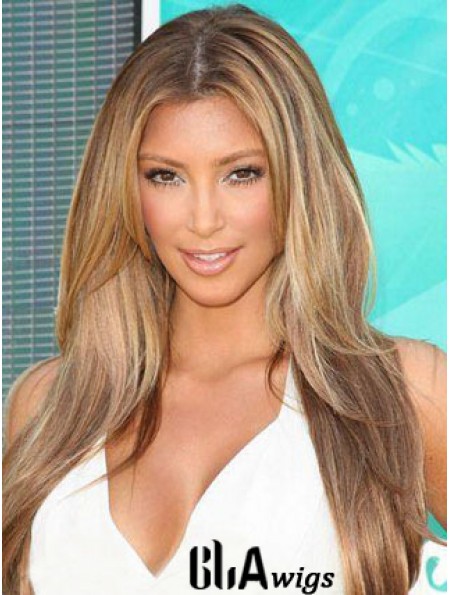 Blonde Straight Full Lace No-Fuss 20 inch Kim Kardashian Wigs