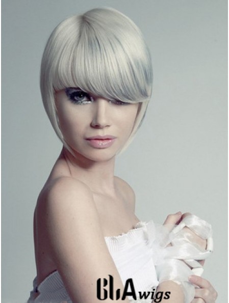 Capless Grey Short Straight 10 inch Hairstyles Fashion Wigs