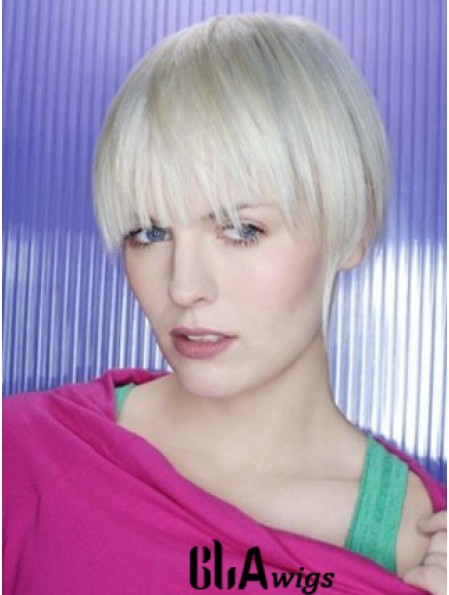 Capless Grey Short Straight 8 inch Beautiful Fashion Wigs