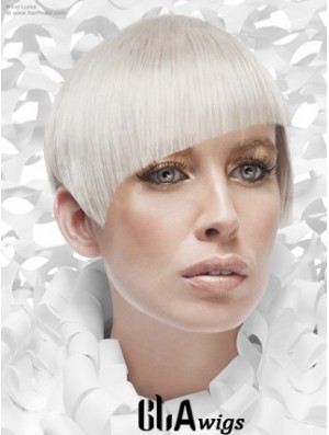 Lace Front Boycuts Short Straight 8 inch Platinum Blonde Cheapest Fashion Wigs