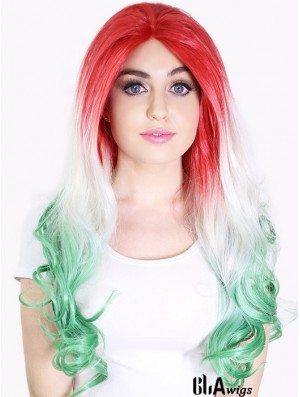 22 inch Ombre/2 Tone Long Without Bangs Wavy Perfect Lace Wigs