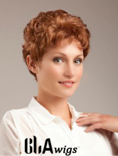 Wavy Auburn Sleek Cropped Classic Wigs