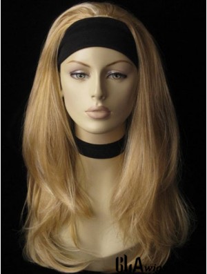 Long Straight Blonde Affordable Synthetic Half Wigs