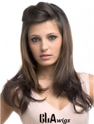 Long Wavy Brown Cheapest Synthetic Half Wigs