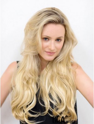 Long Wavy Blonde Best Synthetic Half Wigs