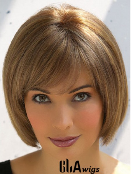 Trendy Brown Remy Human Hair Straight Hair Wigs Online