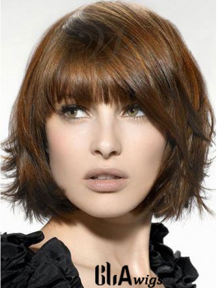 Auburn Straight Chin Length Bobs Capless Cheap Wigs For Sale