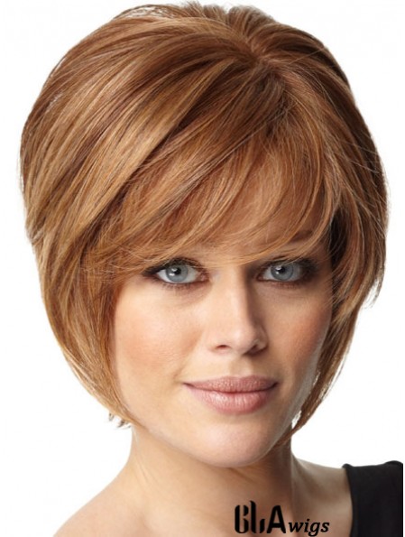 Auburn Straight Chin Length Bobs Capless Cheap Ladies Wigs UK