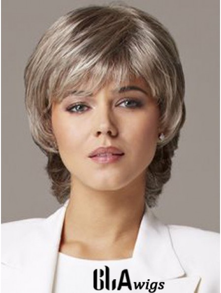 Wavy Capless 10 inch Sleek Short Grey Wigs