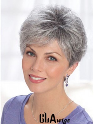 Straight Lace Front 8 inch Online Short Grey Wigs