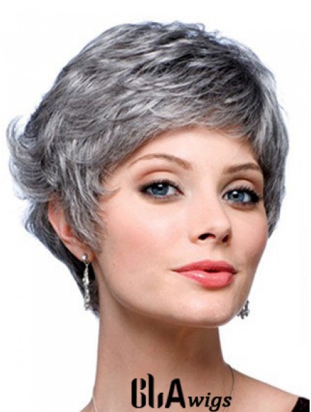 Wavy Capless 8 inch Designed Short Grey Wigs