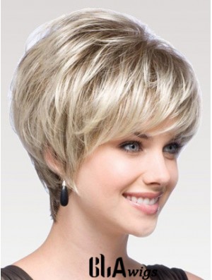 Capless Straight Layered Short 8 inch Modern Human Hair Wigs