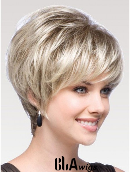 Capless Straight Layered Short 8 inch Modern Human Hair Wigs