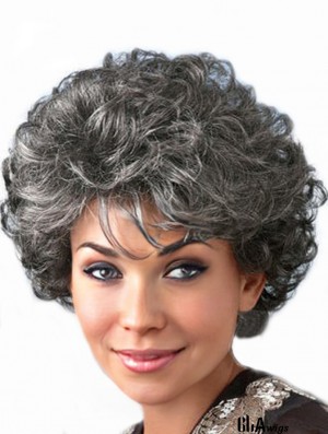 Synthetic Short Curly Capless Elderly Lady Wigs